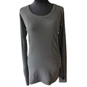Lululemon Black and White Striped Long Sleeve